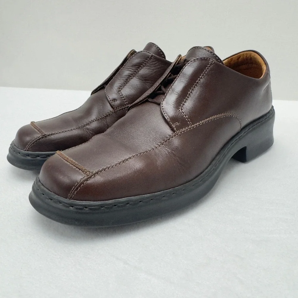 Josef Seibel Mens Brown Leather Slip On Loafers Dress‎ Shoes Size 9.5US/42EU